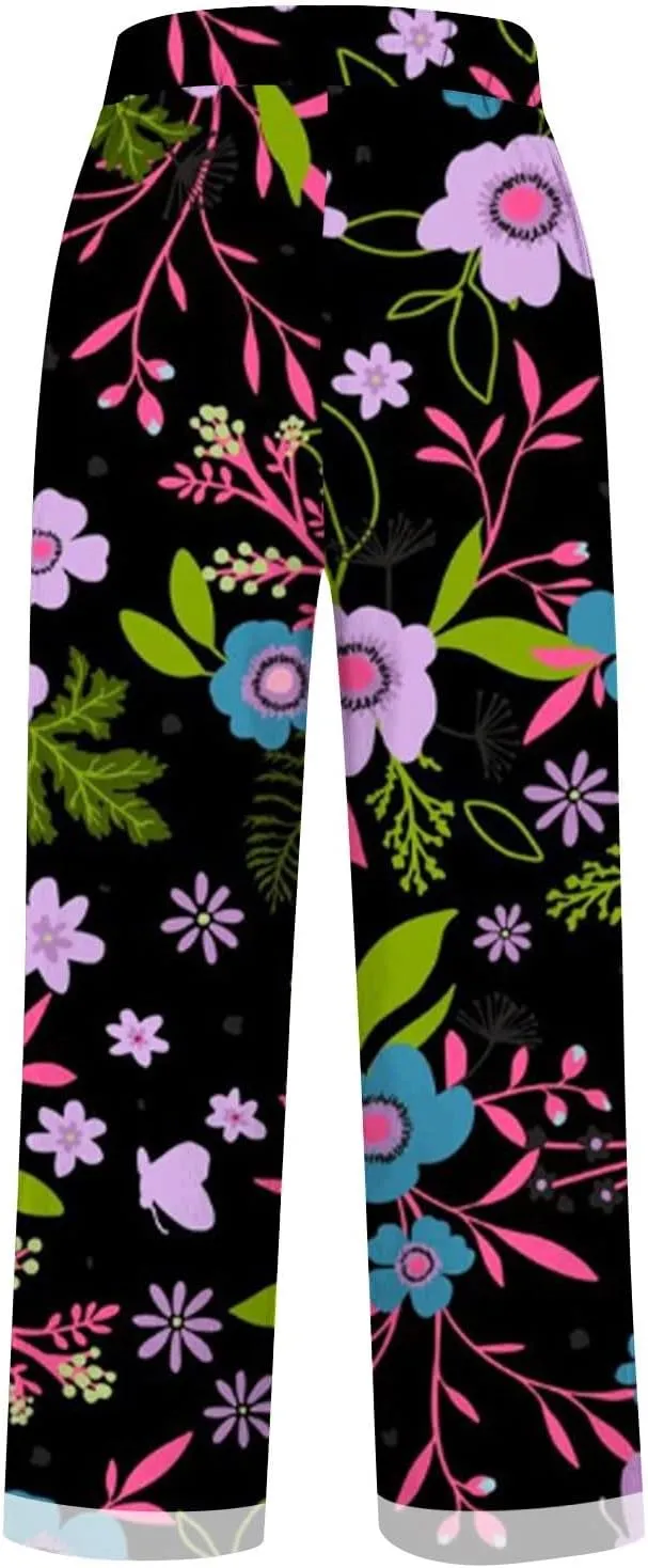 2025 Cotton Linen Pants Women Summer Elastic Waist Crop Pant Plus Size Straight Leg Slack Casual Trouser with Pocket