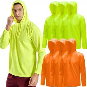 3PC or 6PC Mens UPF 50  Sun Protection Lightweight Long Sleeve Hoodie, Quick-Dry SPF UV Shirt for Outdoor Active Wear
