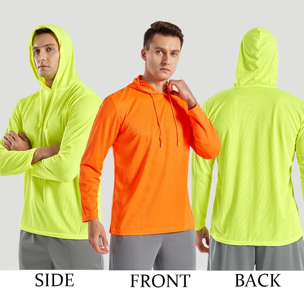 3PC or 6PC Mens UPF 50  Sun Protection Lightweight Long Sleeve Hoodie, Quick-Dry SPF UV Shirt for Outdoor Active Wear