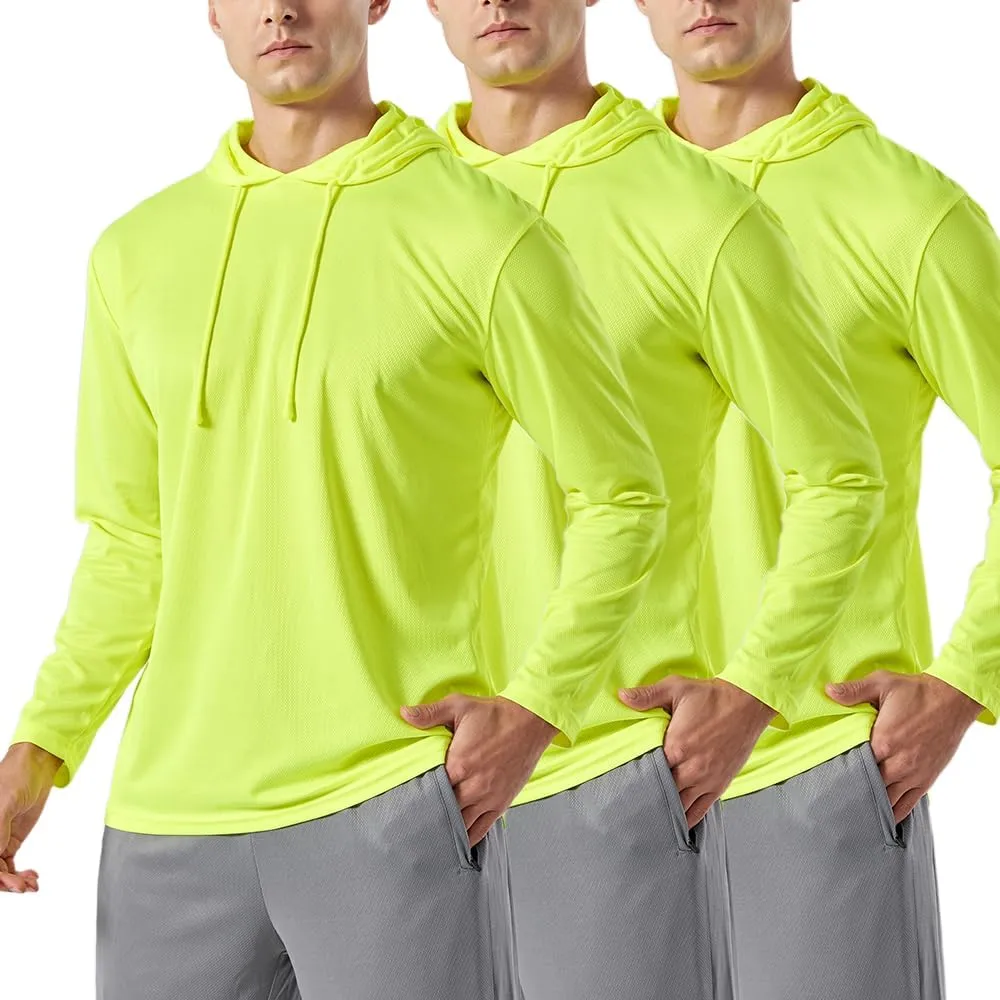 3PC or 6PC Mens UPF 50  Sun Protection Lightweight Long Sleeve Hoodie, Quick-Dry SPF UV Shirt for Outdoor Active Wear