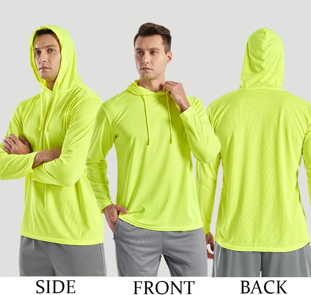 3PC or 6PC Mens UPF 50  Sun Protection Lightweight Long Sleeve Hoodie, Quick-Dry SPF UV Shirt for Outdoor Active Wear