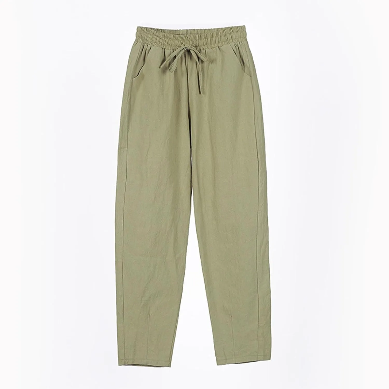 ADHOWBEW Linen Pants Women Work Petite Casual Cotton Dressy High Waisted Lounge Plus Size Stretch Pants Bottoms