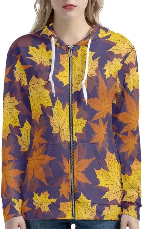 Aesthetic Galaxy Women's Zip Up Hoodie Watercolor Peony Casual Comfy Pullover Musical Note Long Sleeve Sweatshirt