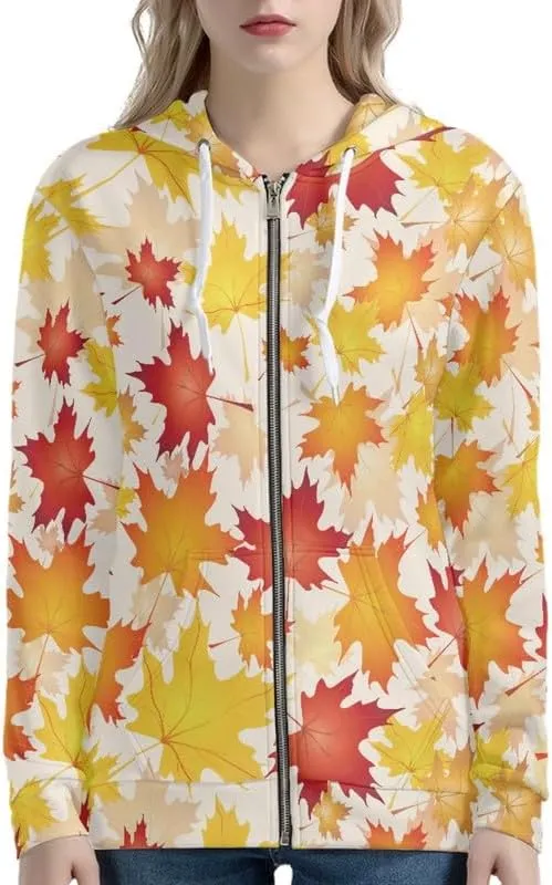 Aesthetic Galaxy Women's Zip Up Hoodie Watercolor Peony Casual Comfy Pullover Musical Note Long Sleeve Sweatshirt