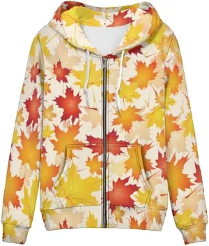 Aesthetic Galaxy Women's Zip Up Hoodie Watercolor Peony Casual Comfy Pullover Musical Note Long Sleeve Sweatshirt