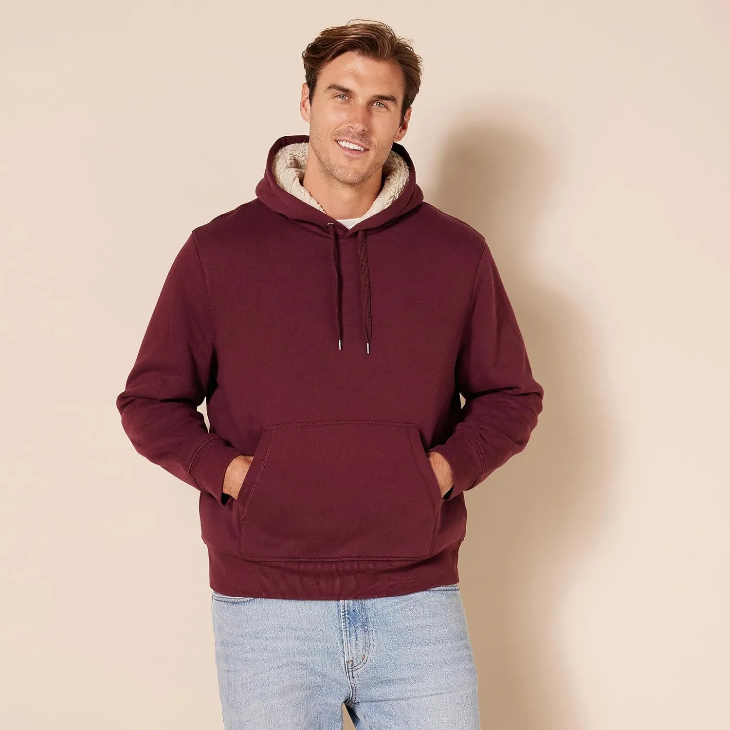 Amazon Essentials Men's Hoodies, Sherpa-Lined Pullover