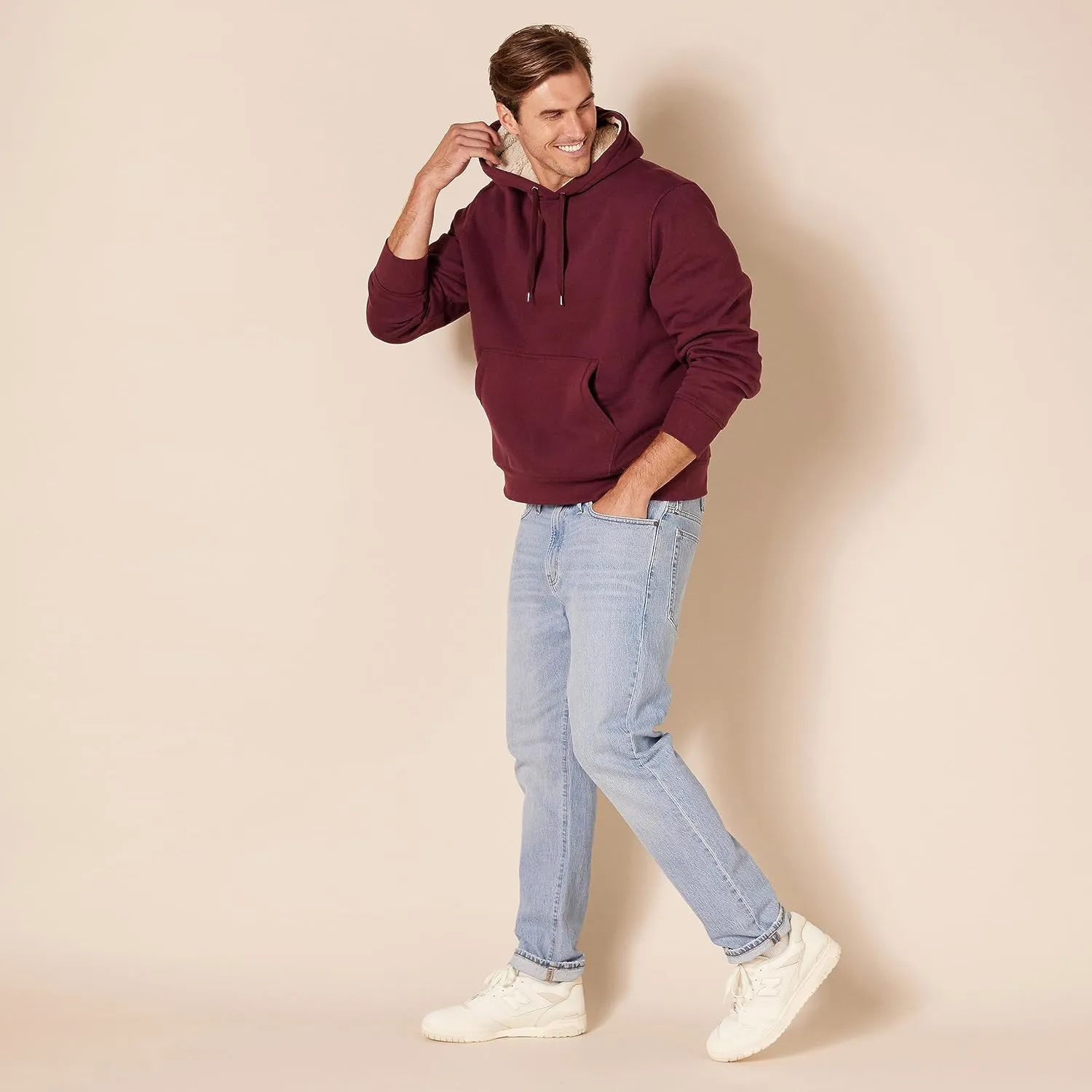 Amazon Essentials Men's Hoodies, Sherpa-Lined Pullover