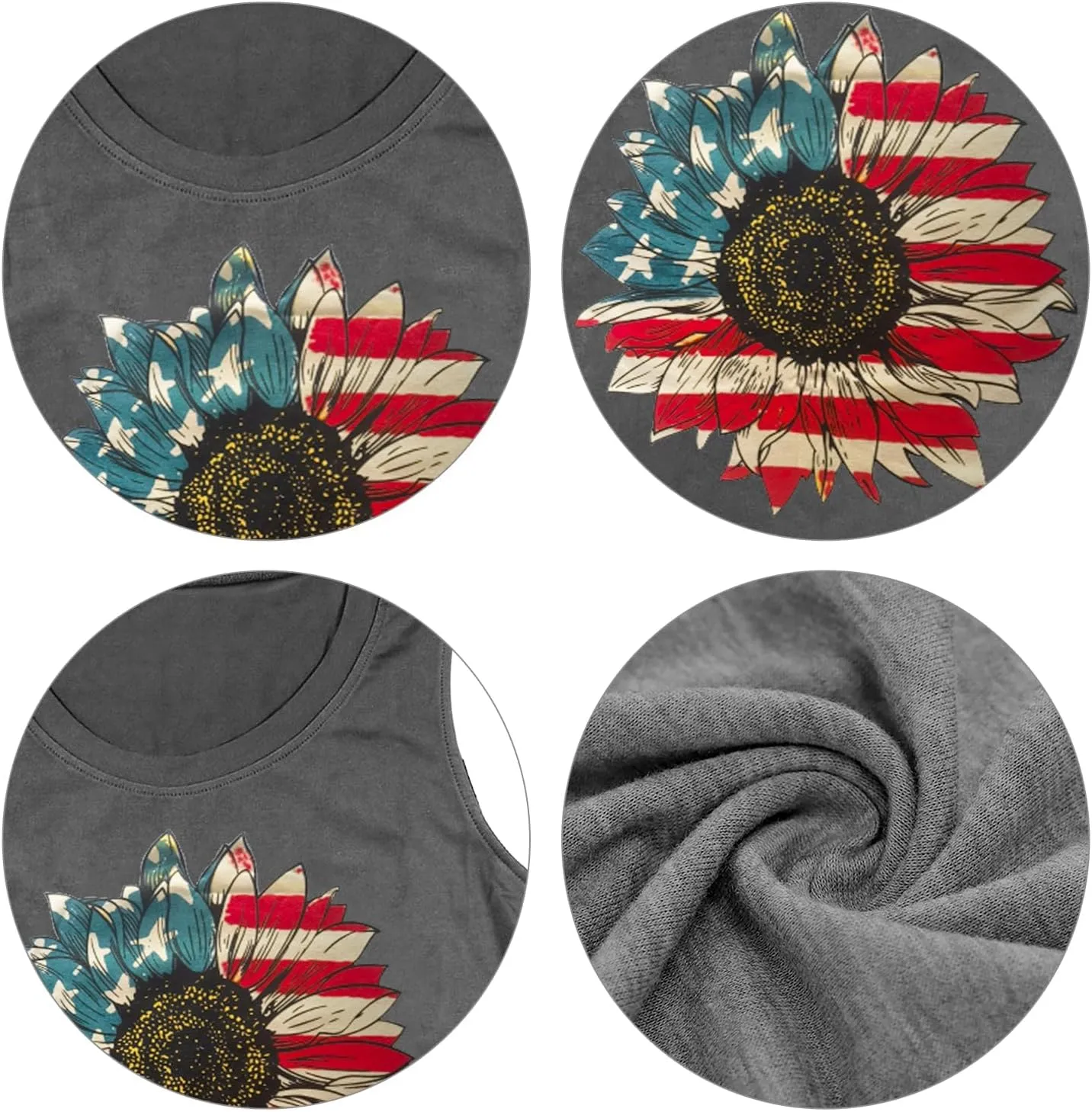 American Flag Tank Tops Women 4th of July Patriotic Shirt USA Flag Stars Stripes Tee
