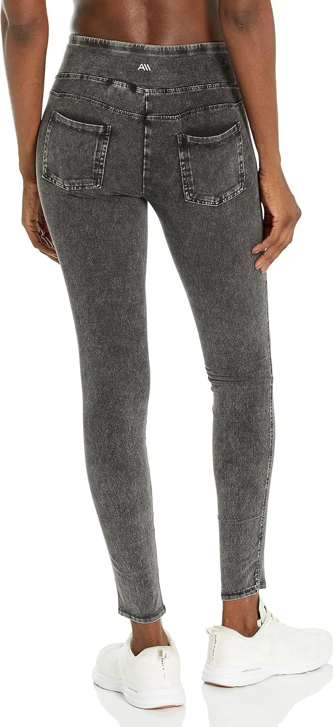 Andrew Marc Women's High Waist Faux Denim Full Length Legging, Regular and Plus Sizes