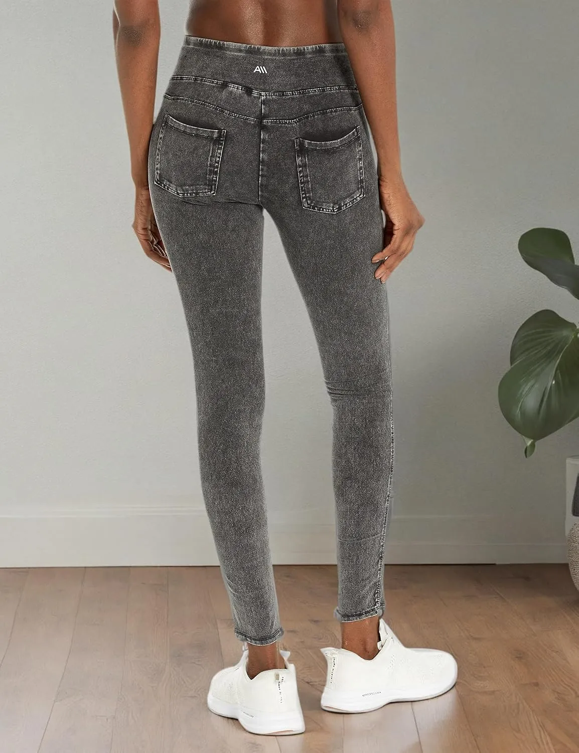 Andrew Marc Women's High Waist Faux Denim Full Length Legging, Regular and Plus Sizes
