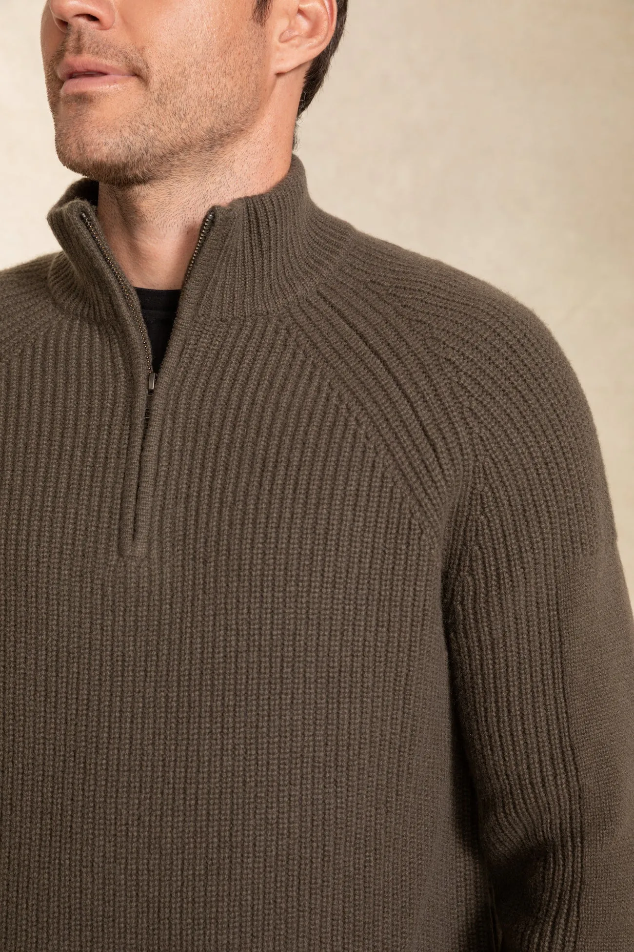 ASHTON QUARTER-ZIP CASHMERE SWEATER