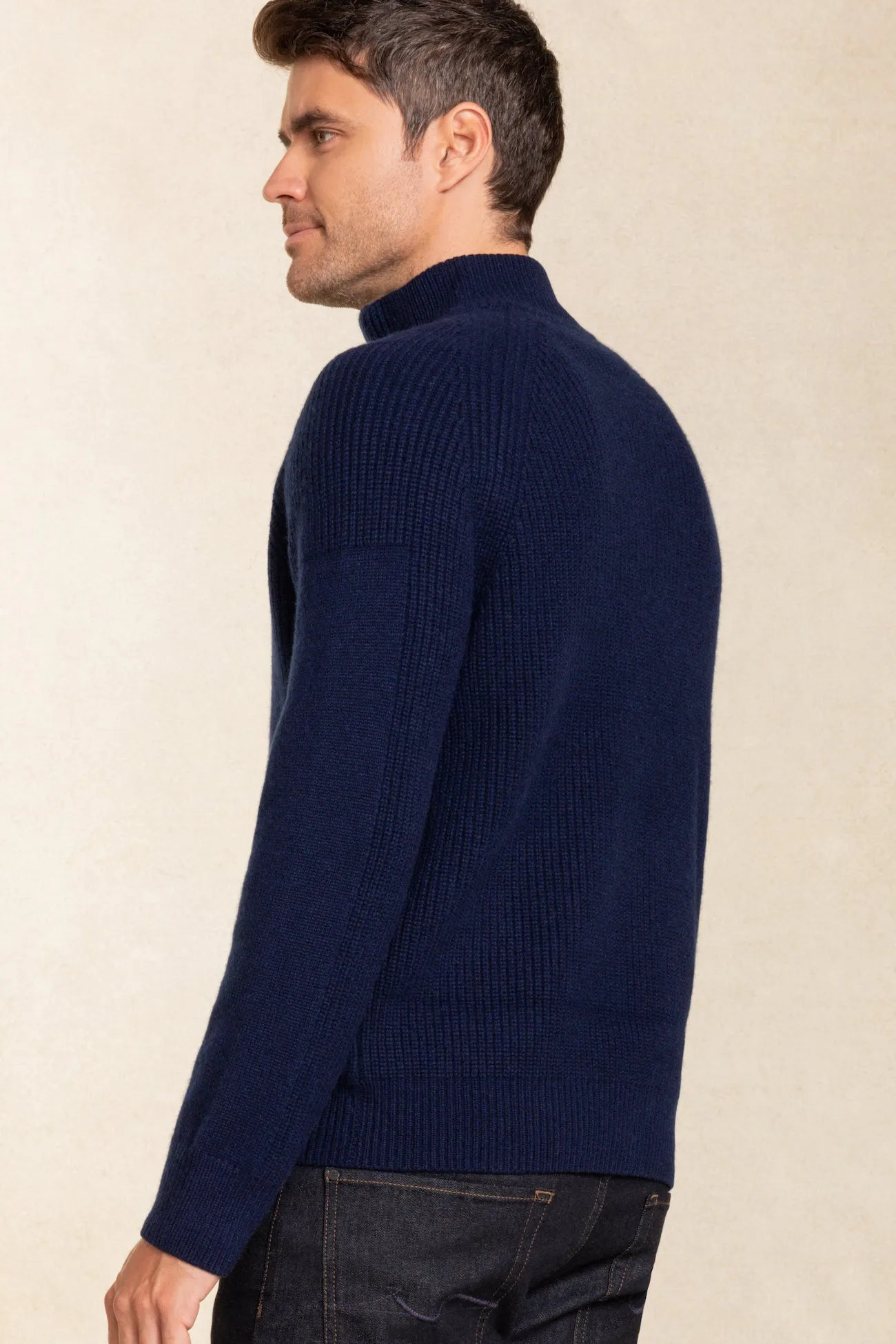 ASHTON QUARTER-ZIP CASHMERE SWEATER