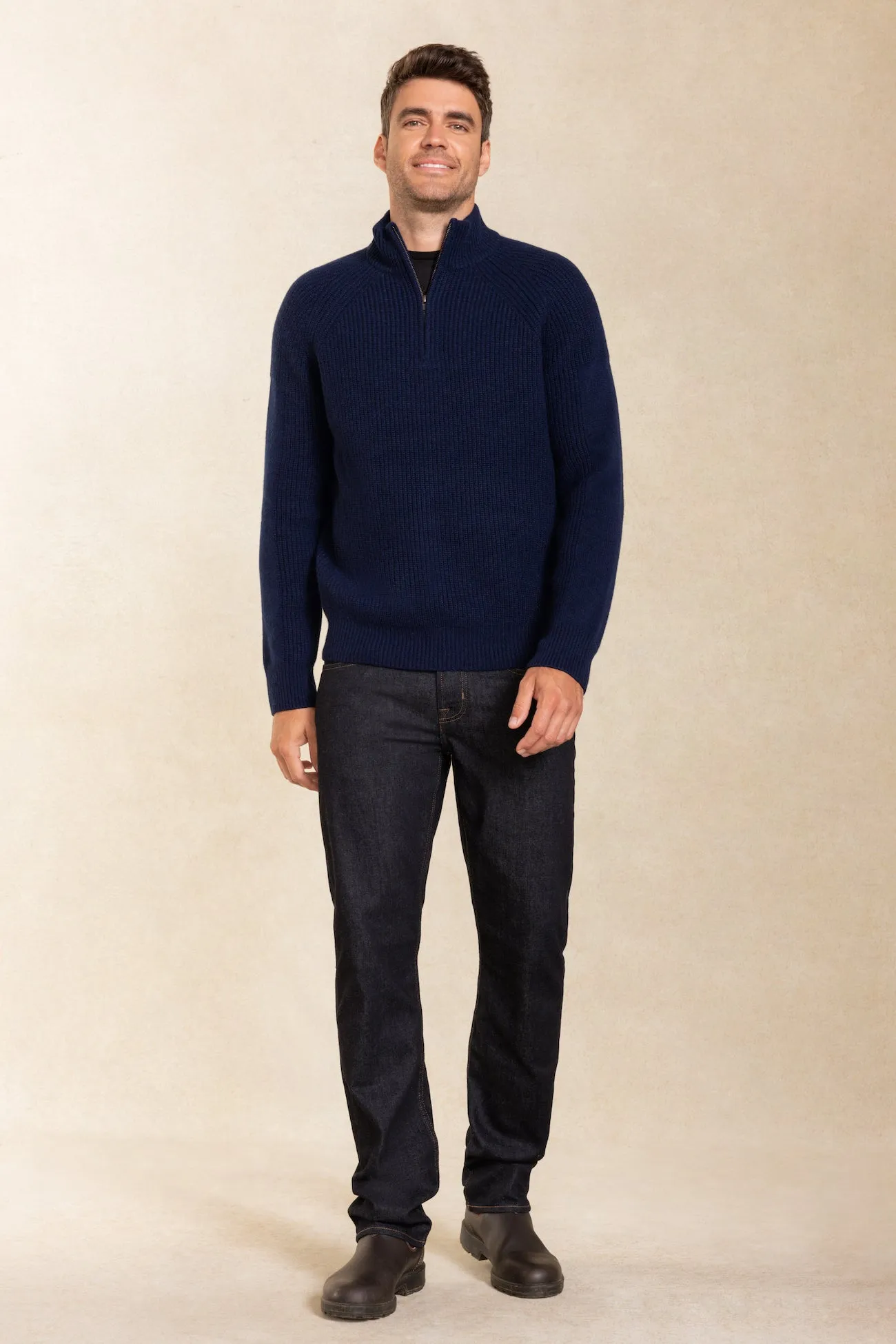 ASHTON QUARTER-ZIP CASHMERE SWEATER