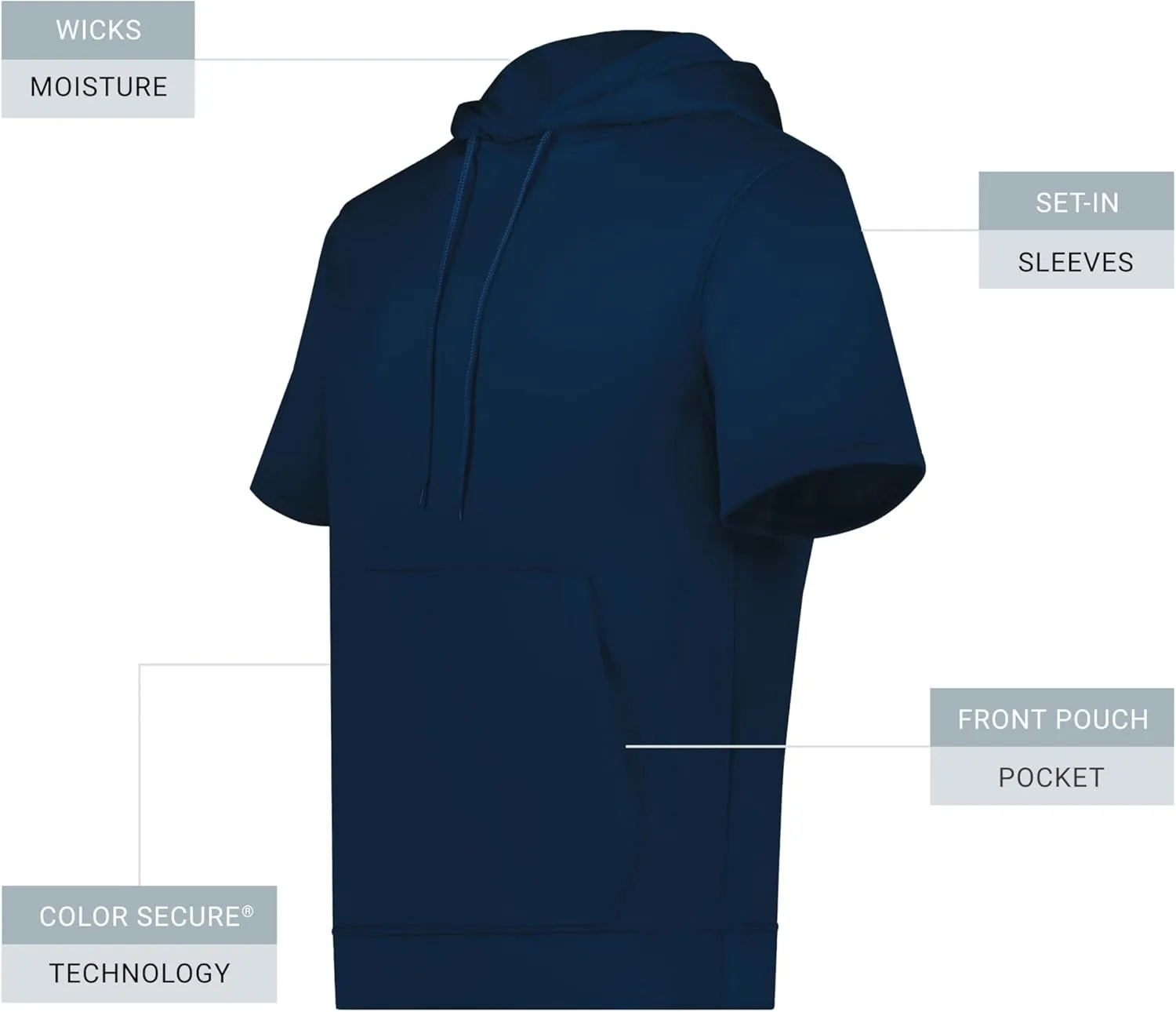 Augusta Sportswear Men's Wicking Fleece Short Sleeve Hoodie