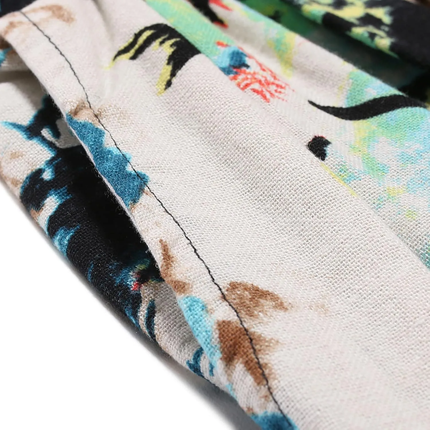 Baggy Sweatpants for Men 2023 Fashion Mexican Print Drawstring Elastic Waist Beam Feet Baggy Pants Beach Trousers
