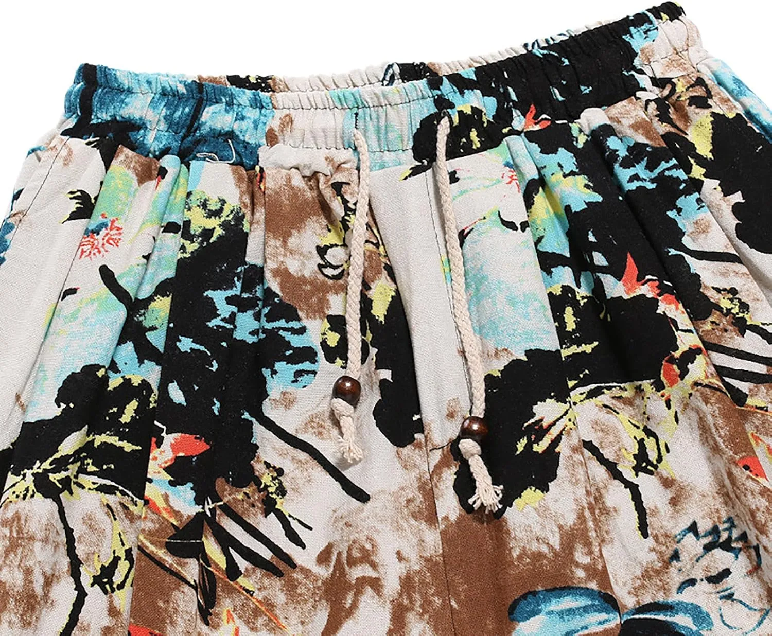 Baggy Sweatpants for Men 2023 Fashion Mexican Print Drawstring Elastic Waist Beam Feet Baggy Pants Beach Trousers