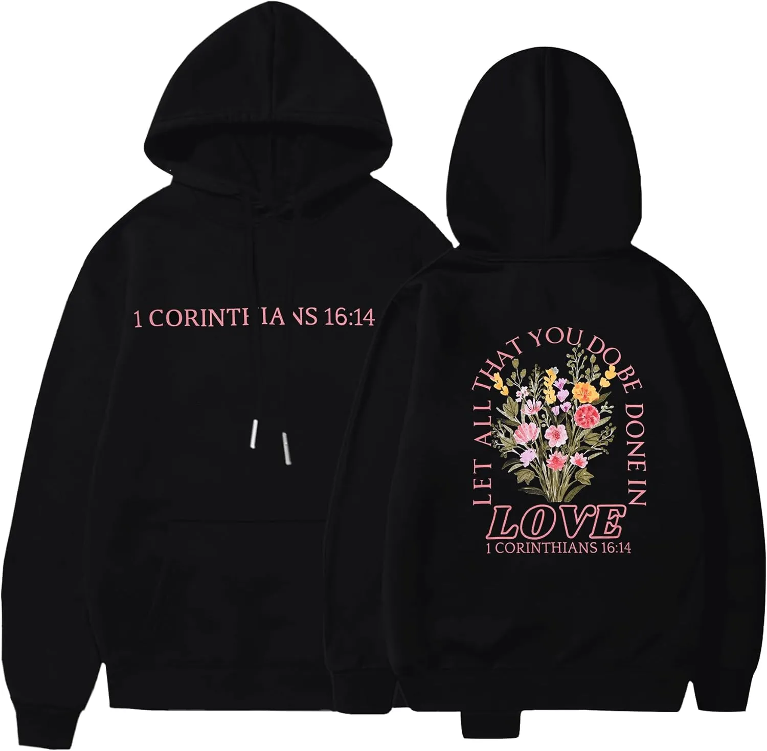 BANGELY Faith Over Fear Hoodie Women Christian Sweatshirt Graphic Christian Religious Sayings Sweater Bible Pullover Tops