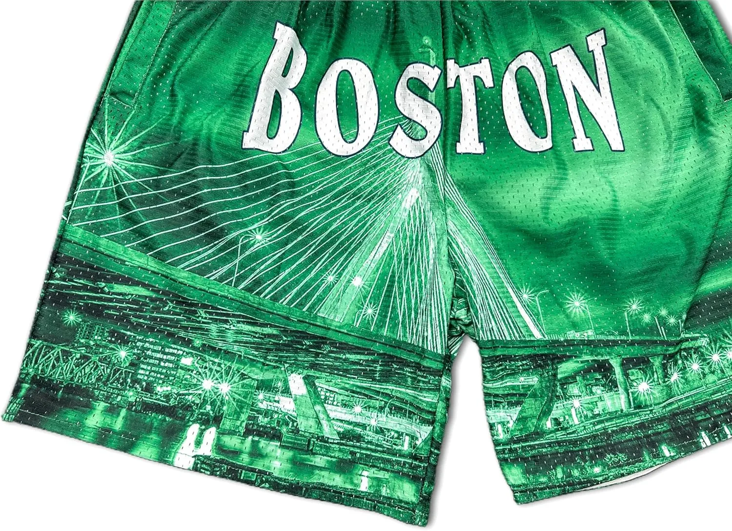 Basketball Shorts City Skyline Night View Zipper Pockets Quick Drying Trunks Fashion Hip-hop Gift for Men Gym Running