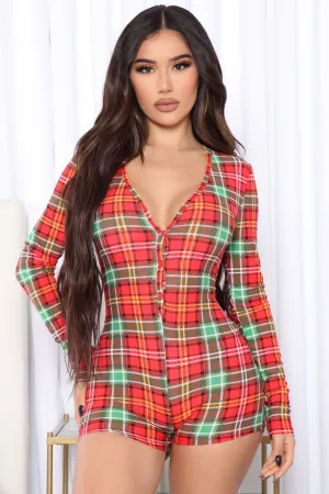 Best Gift Yet PJ Romper Onesie - Red/combo
