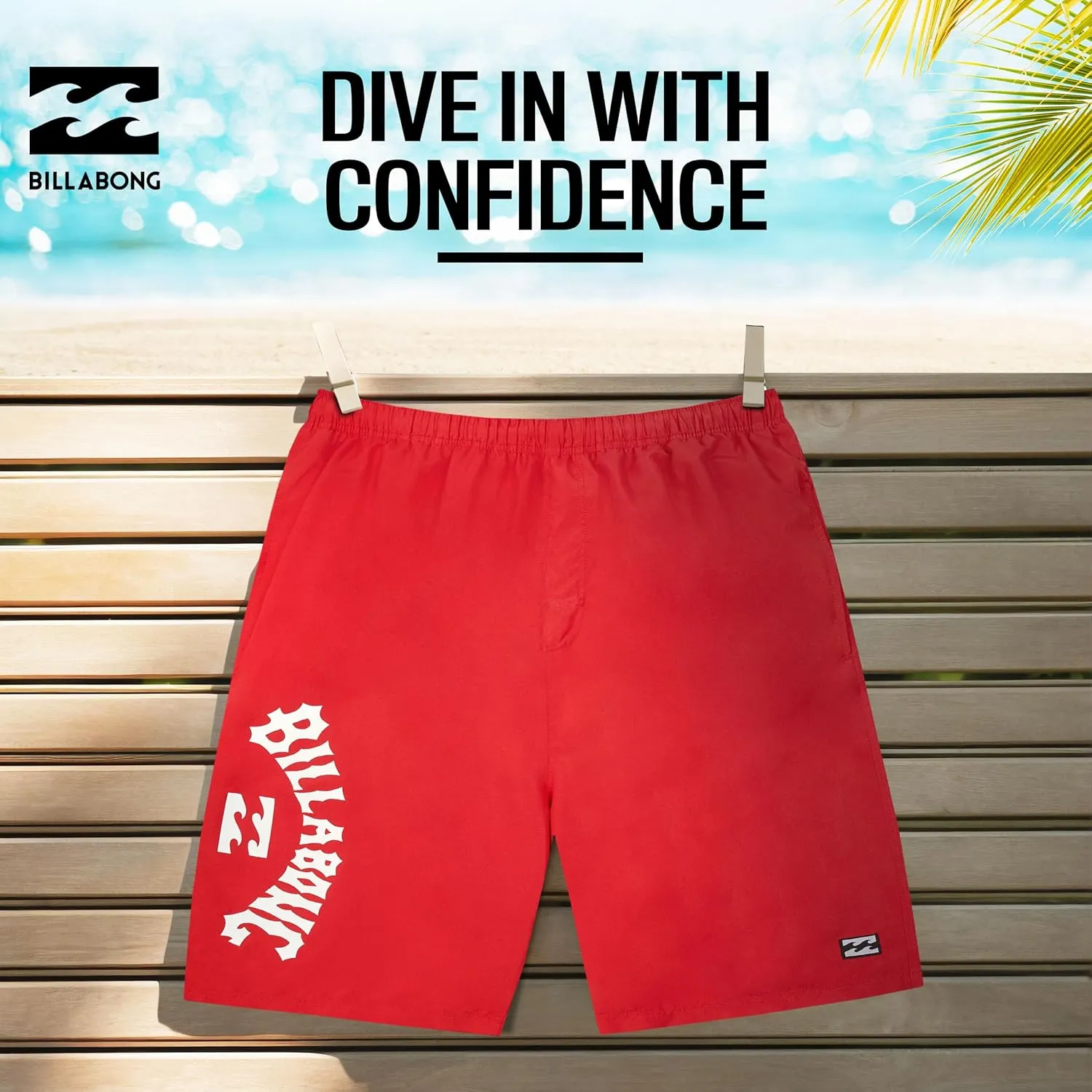 Billabong Big and Tall Swim Trunks for Men, Board Shorts Mens Pockets 10" Inseam