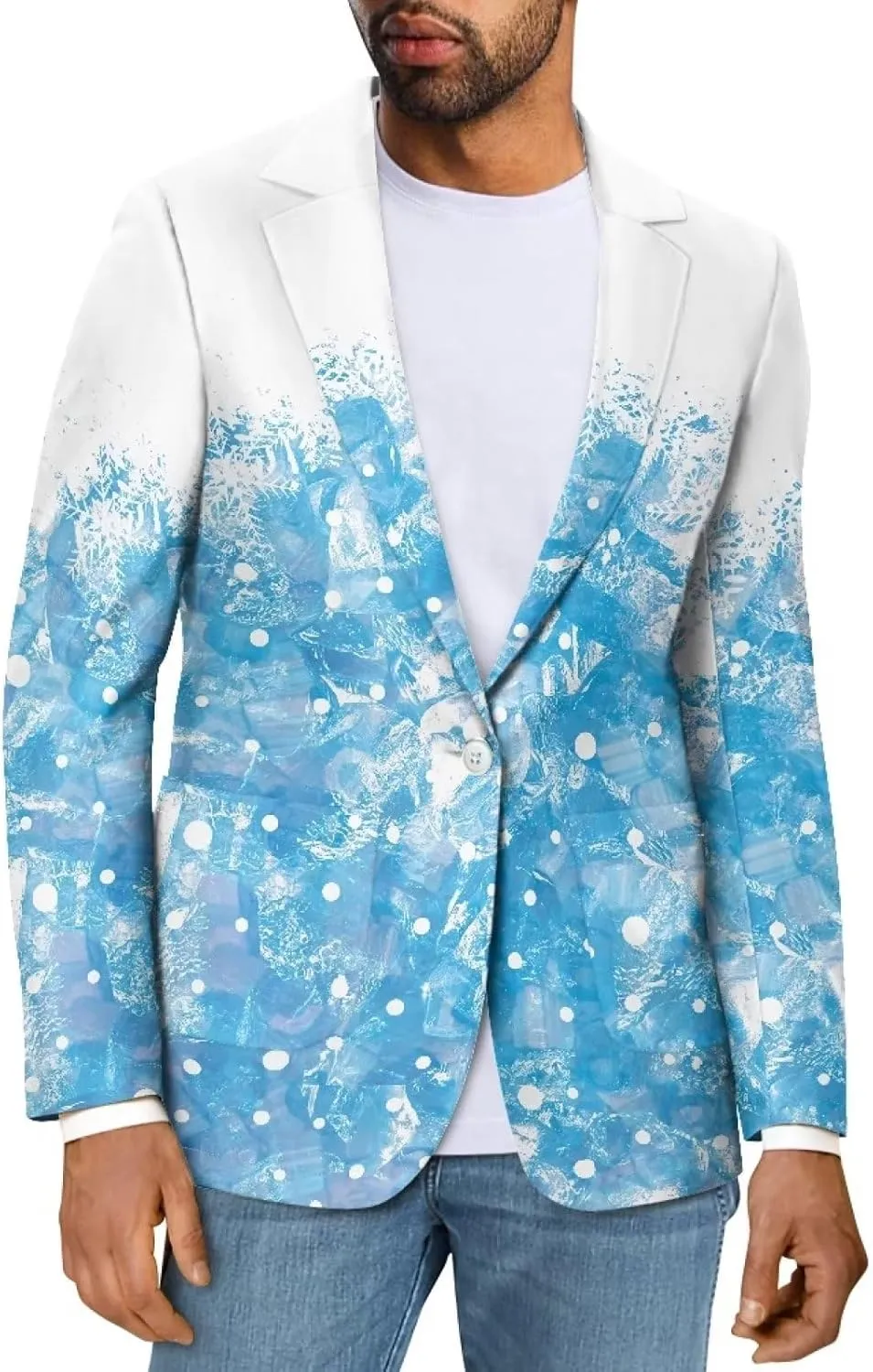 Binienty Novelty Men's Casual Suit Blazer Jackets Lightweight Sports Coats One Button