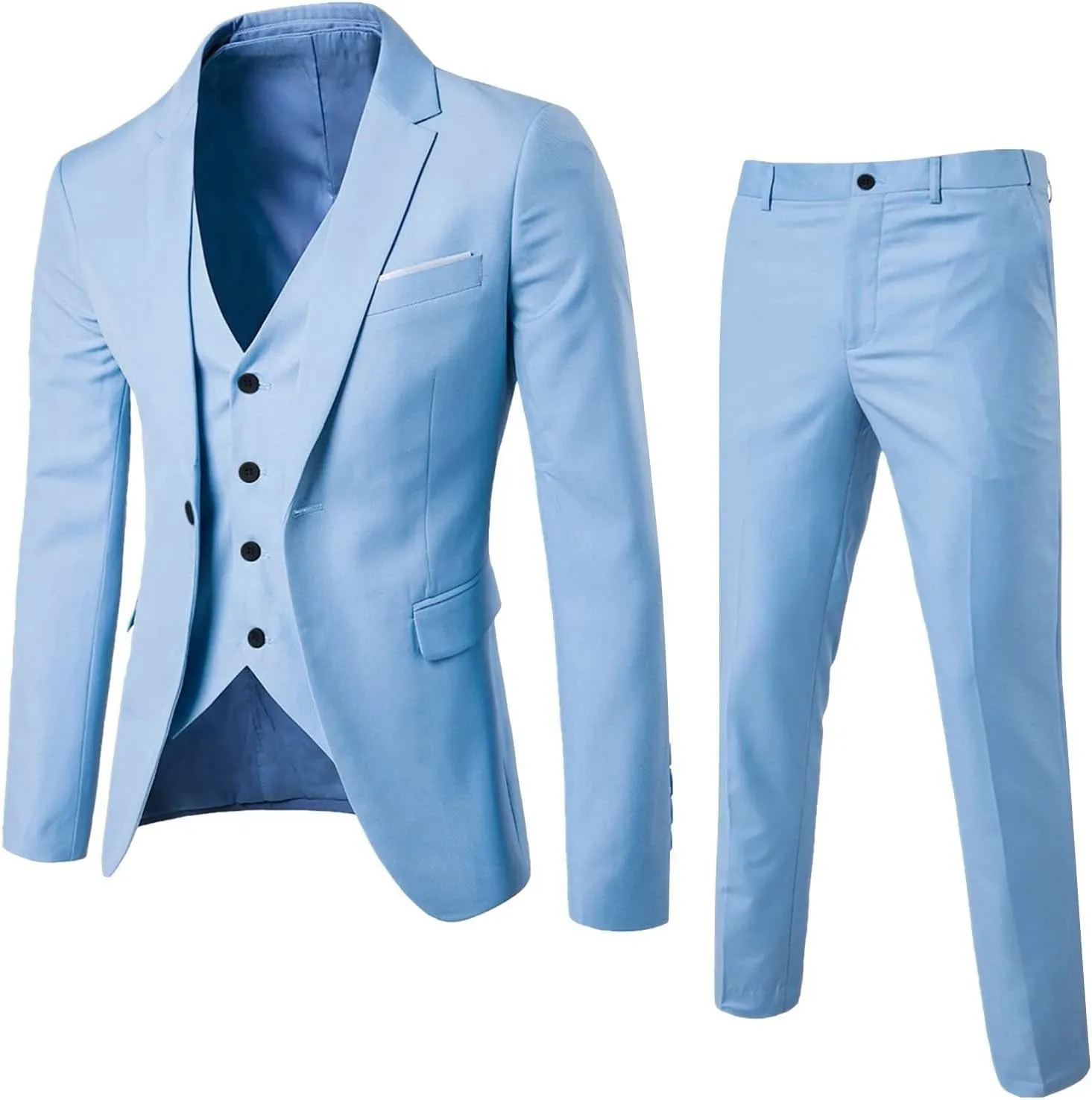 Black Suits For Men Jacket Vest Party Wedding 3- Suit Slim Pants R Men's Coats Jackets Try Before You Mens Linen