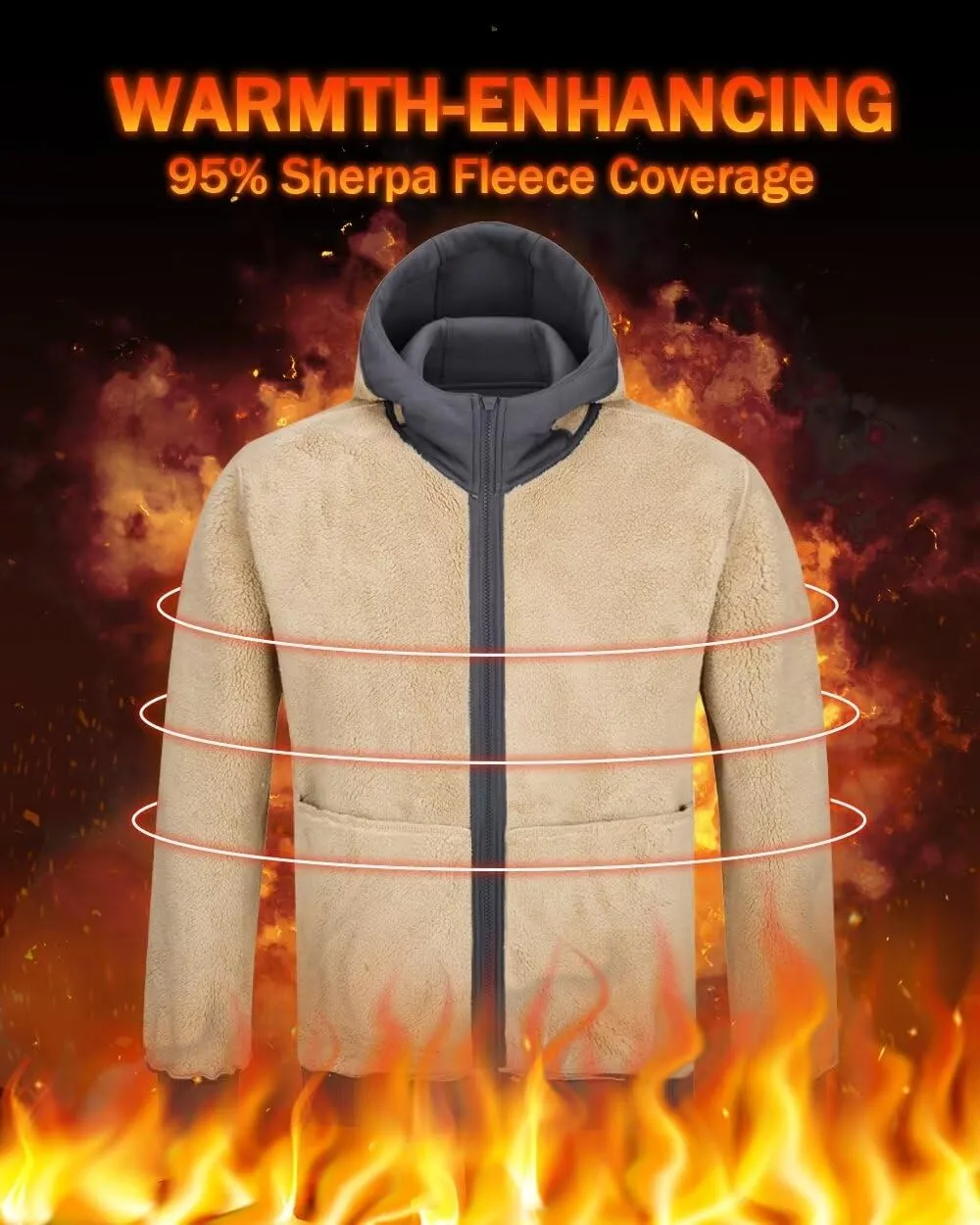 Boladeci Men's Sherpa Lined Hoodie Jacket Winter Warm Heavy Weight Zip Up Hooded Sweatshirt Thick Fleece Coats