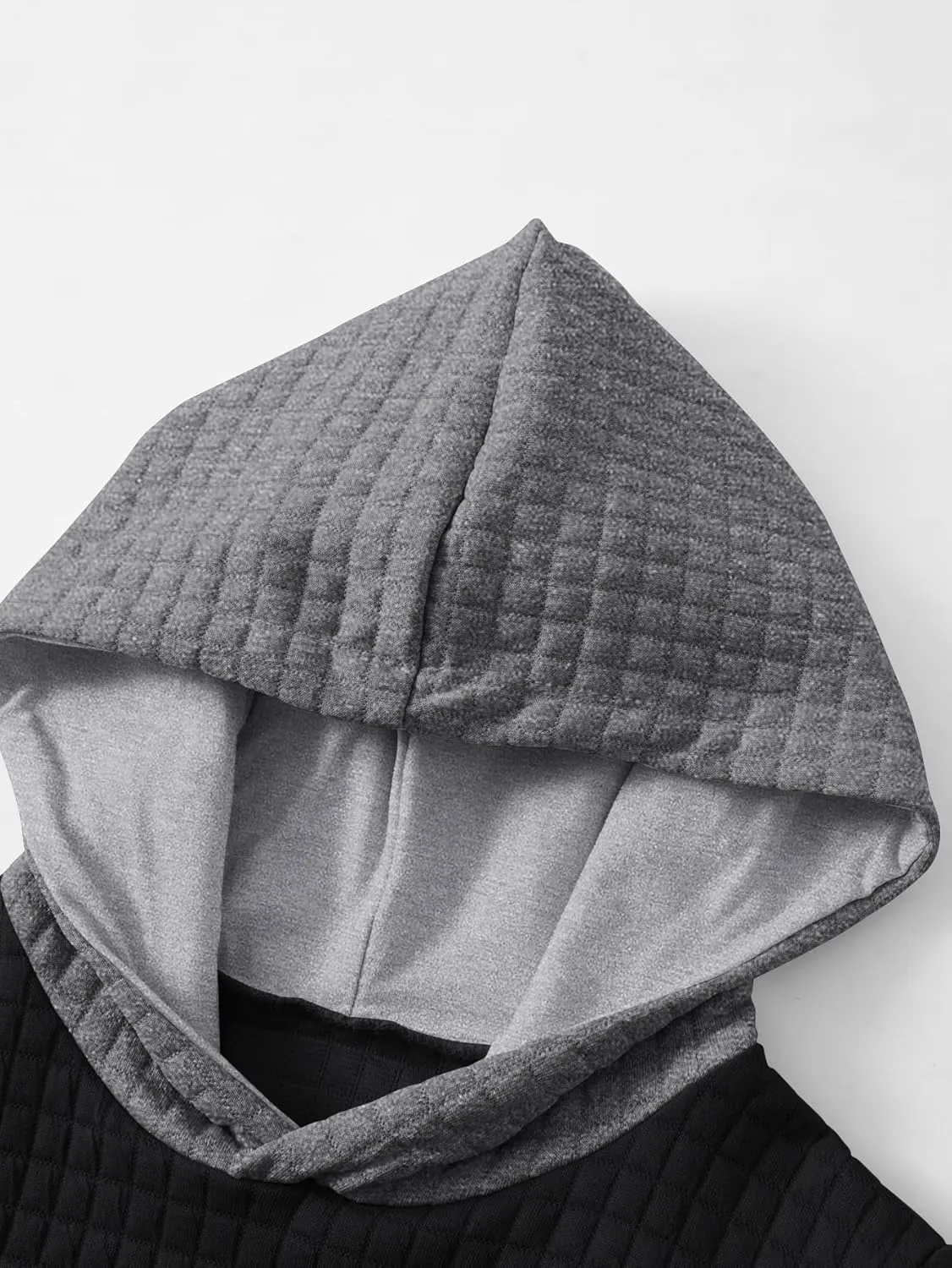 Boys Hooded Sweatshirts Waffle Knit Colorblock Pullover Hoodies Casual Sweatshirt 4-12 Years