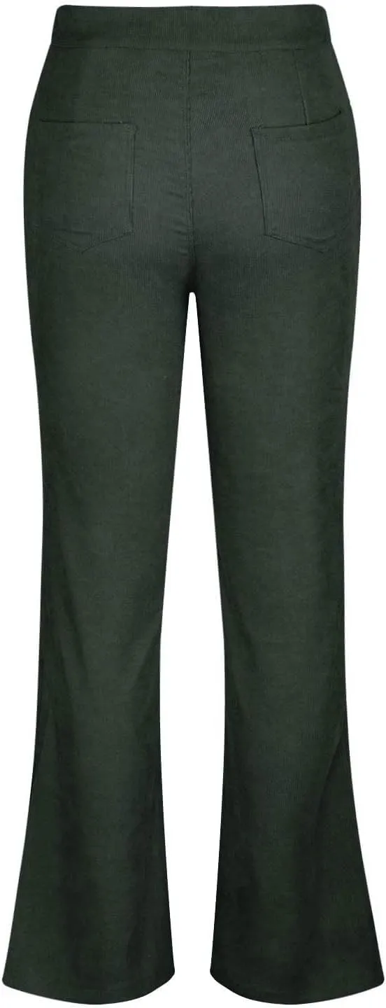 Business Casual Pants for Women Trendy Elastic High Waist Flare Pant Elegant Sexy Solid Slim Fit Trousers with Pocket