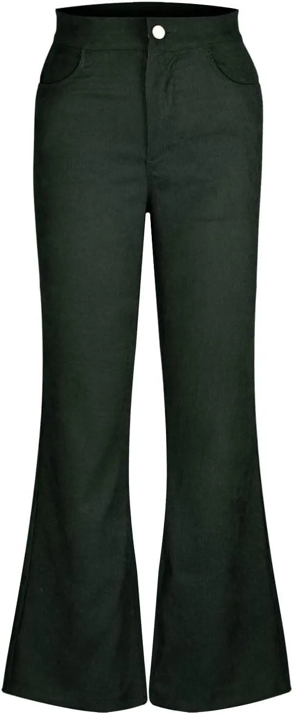 Business Casual Pants for Women Trendy Elastic High Waist Flare Pant Elegant Sexy Solid Slim Fit Trousers with Pocket