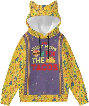 Cat Ear Hoodie For Women Teen Novelty Pullover Print 3D Cute Sweatshirt Long Sleeve Hoodies Girls