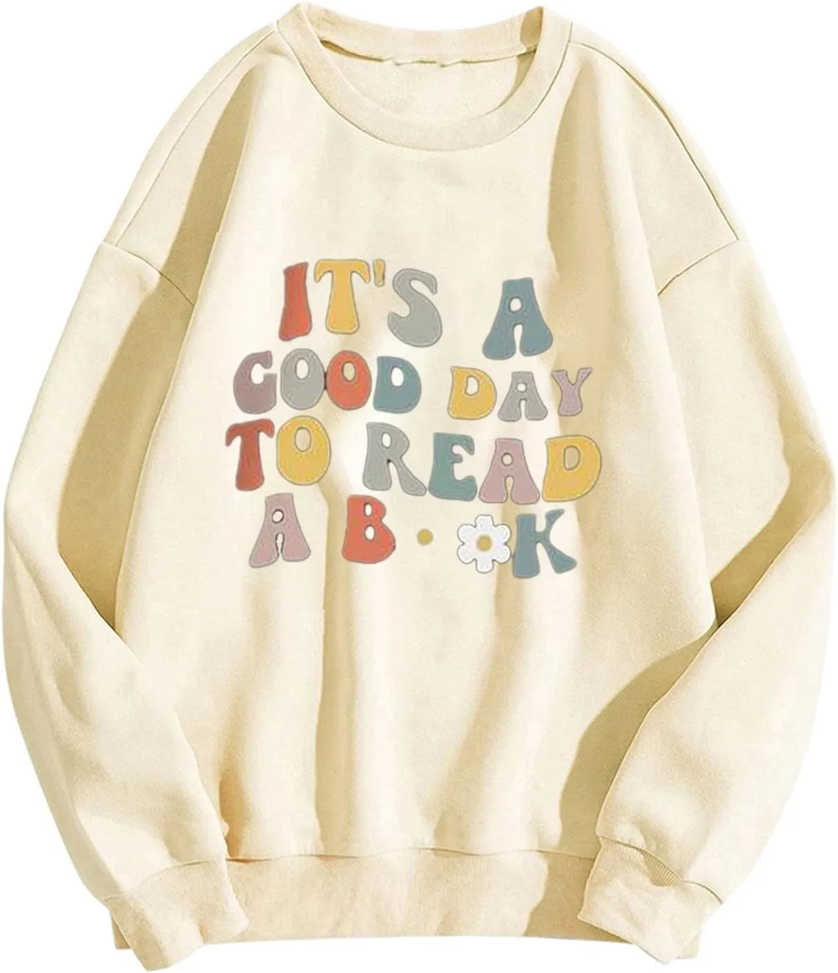 Ceboyel Womens Letter Graphic Print Sweatshirts Crew Neck Pullover Tops Long Sleeve Cute Shirts Trendy Girls Teen Clothes