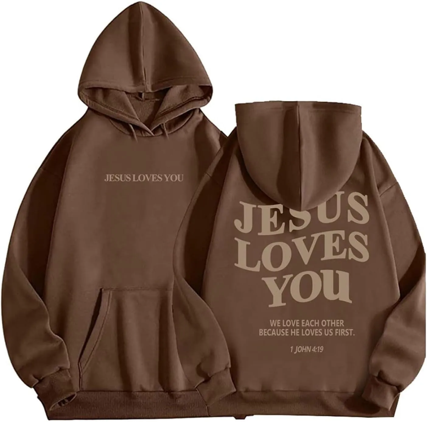 Christian Faith Hoodies Jesus Loves You Sweatshirts Religious God Pullover Oversized Casual Man Woman Tops Shirts