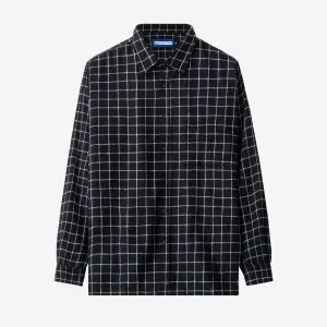 College Days Flannel Long Sleeve - Black White Lines