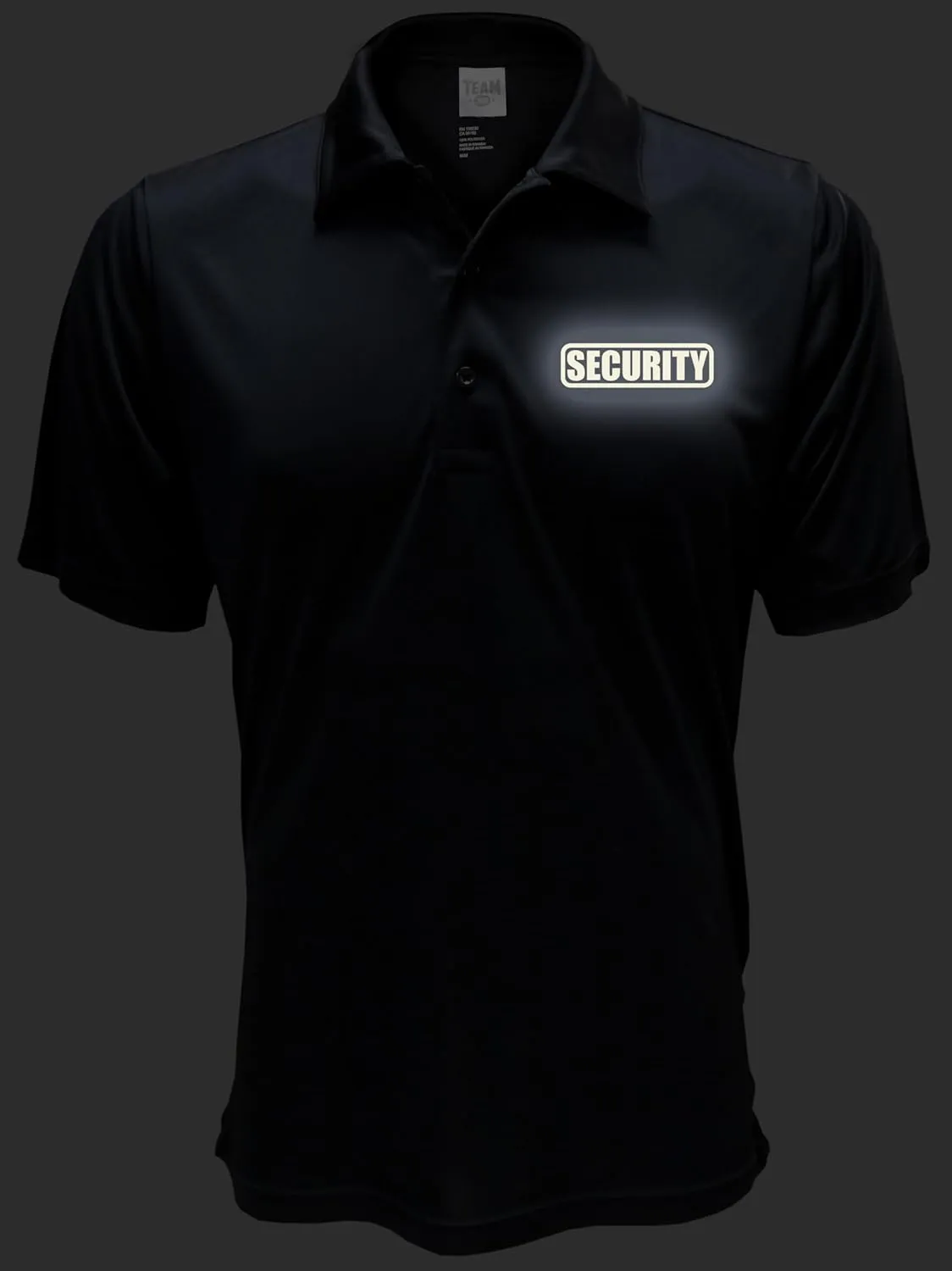 Conspiracy Tee Security Polo with Reflective Design front and back, Performance Polo w/Moisture Wicking Technology