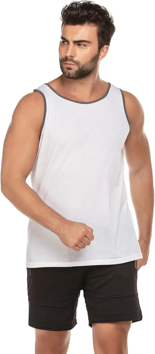 COOFANDY Men's Athletic Running Tank Tops 3 Pack Sleeveless Workout Gym Shirts Muscle Tee Casual Beach T Shirt