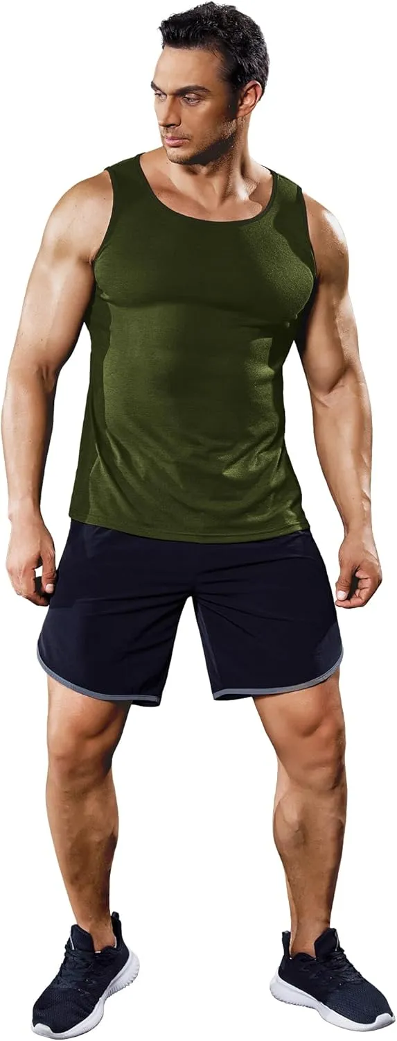 COOFANDY Men's Athletic Running Tank Tops 3 Pack Sleeveless Workout Gym Shirts Muscle Tee Casual Beach T Shirt