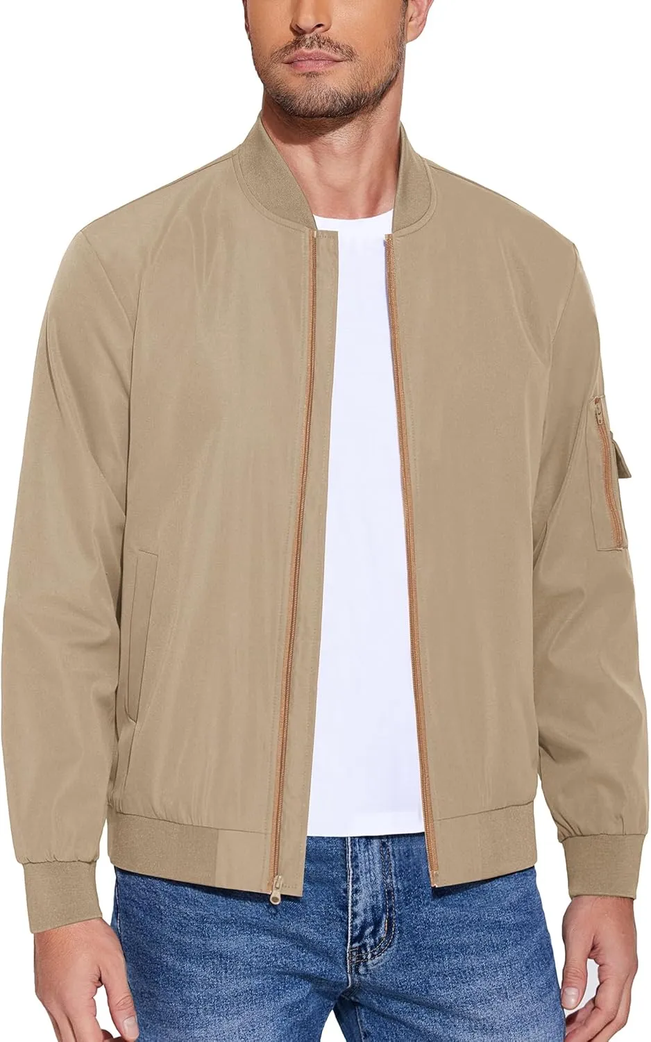 COOFANDY Men's Lightweight Bomber Jacket Casual Fashion Windbreaker Flight Zip Up Jackets Outdoor Coat