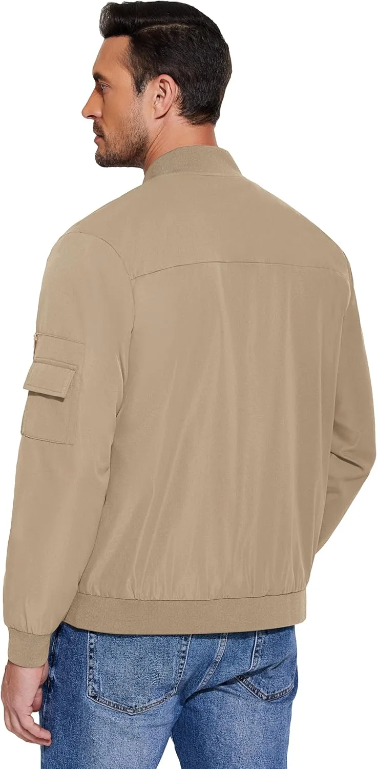 COOFANDY Men's Lightweight Bomber Jacket Casual Fashion Windbreaker Flight Zip Up Jackets Outdoor Coat