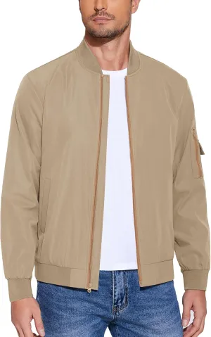 COOFANDY Men's Lightweight Bomber Jacket Casual Fashion Windbreaker Flight Zip Up Jackets Outdoor Coat