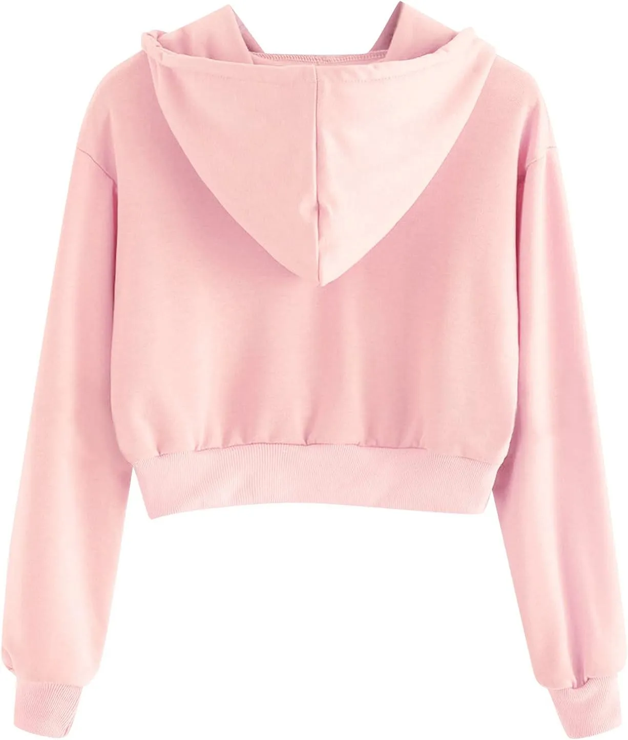 cooki Cropped Hoodies for Teen Girls Hoodies for Women Long Sleeve Solid Sweatshirts with Pockets Casual Crop Pullover Hoodie