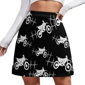 Cool Dirt Bike Heartbeat Women's Mini Skirts High Waist Short Skorts Casual A-line Skirt
