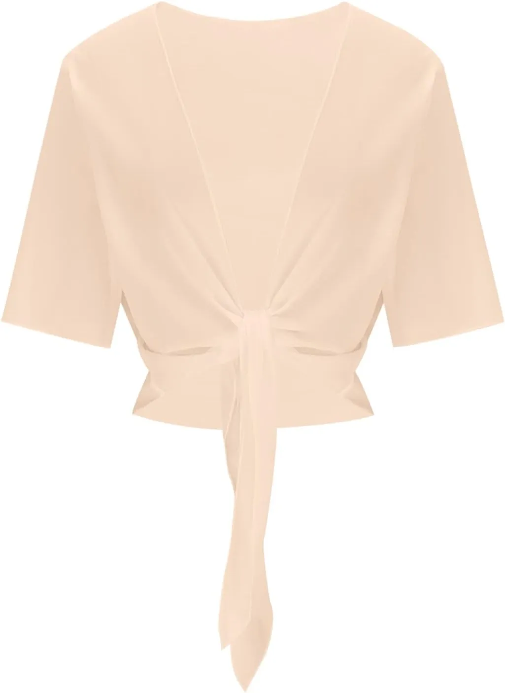 Corset Top Women's Soft Chiffon Shawl Wraps for Evening Dress Wedding Cape Casual Flapper Solid Short Sleeves