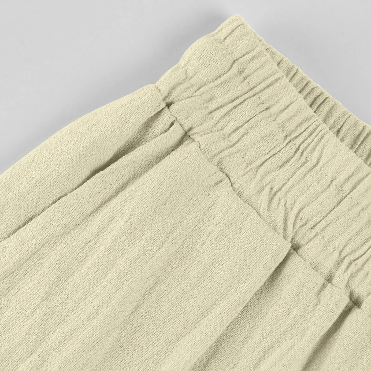 Cotton Linen Pants Women Summer Casual High Waisted Straight Leg Beach Pants Loose Fit Comfy Vacation Trousers w/Pockets