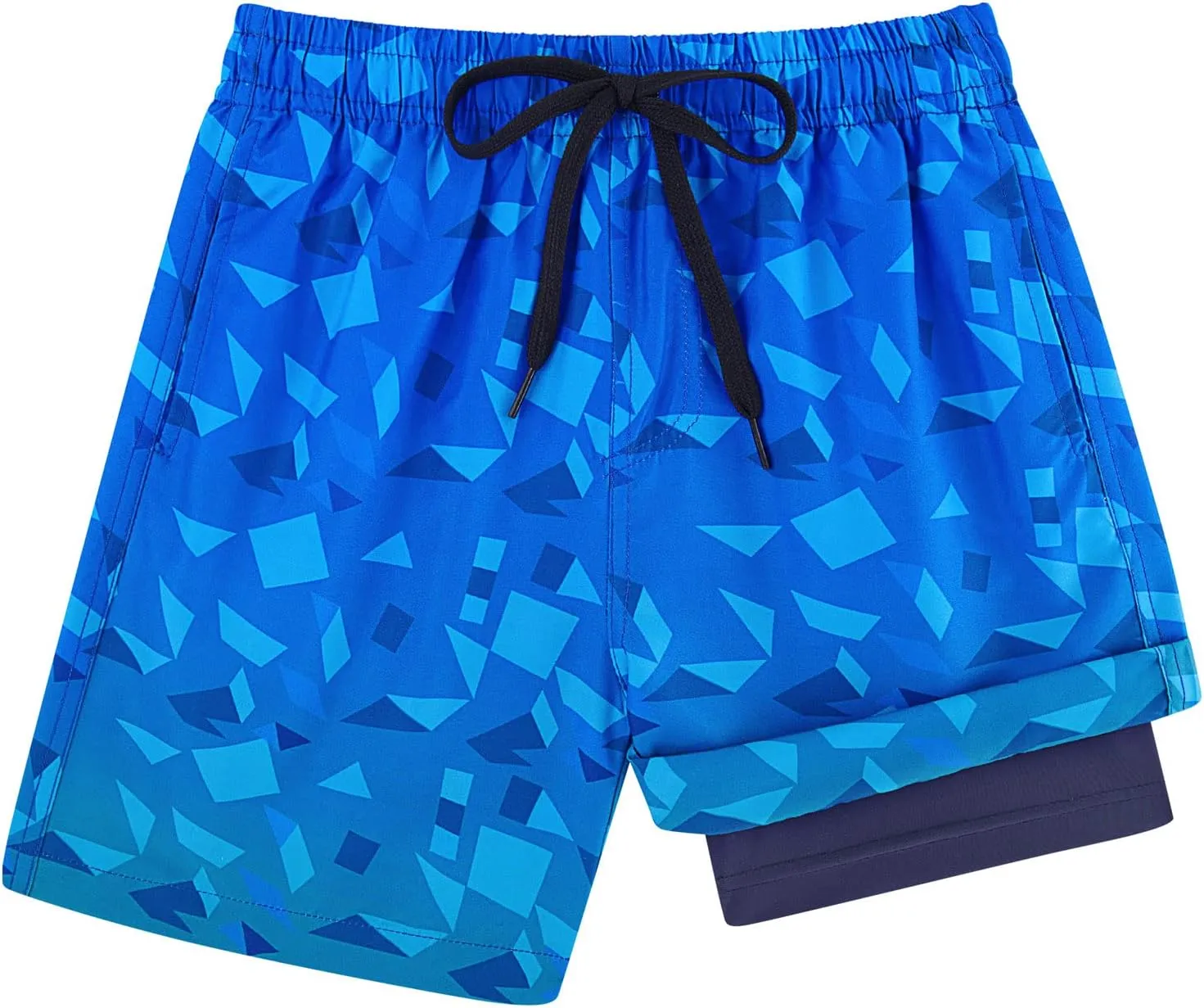 Cozople Boys Swim Trunks with Boxer Brief Liner Compression Swimwear Quick Dry Swim Shorts Bathing Suits 7-20 Years