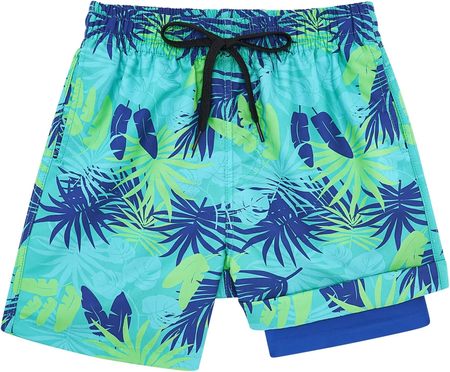 Cozople Boys Swim Trunks with Boxer Brief Liner Compression Swimwear Quick Dry Swim Shorts Bathing Suits 7-20 Years