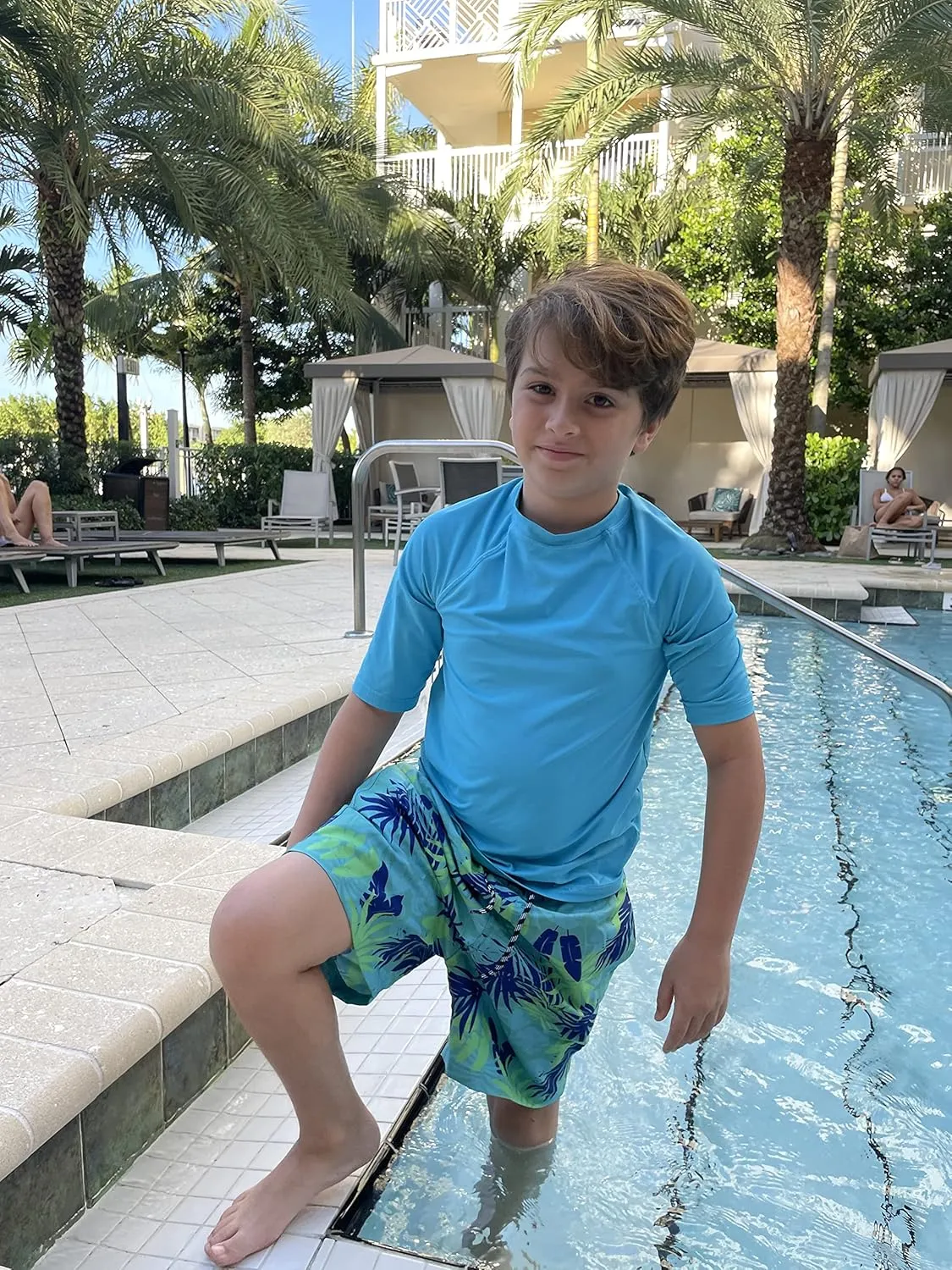Cozople Boys Swim Trunks with Boxer Brief Liner Compression Swimwear Quick Dry Swim Shorts Bathing Suits 7-20 Years