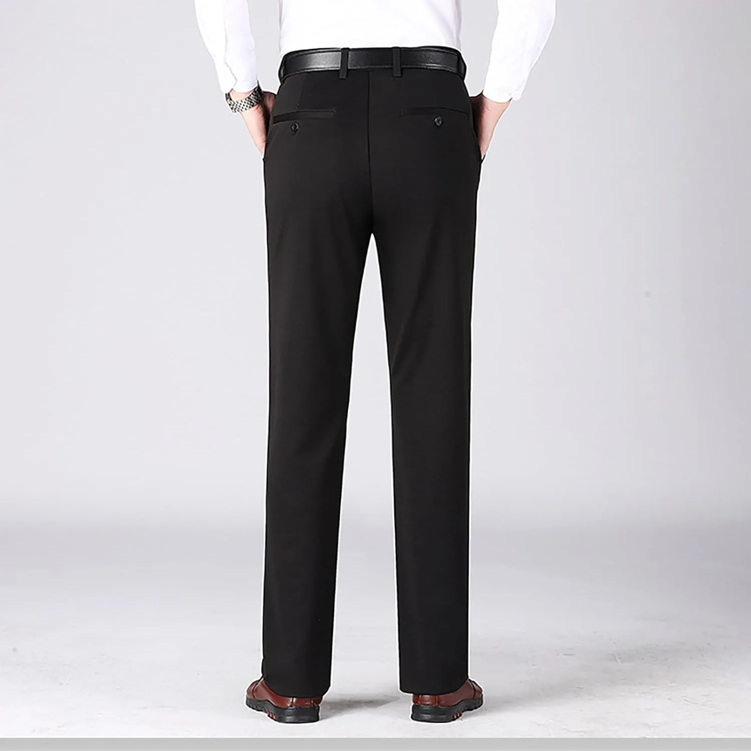 Ctreela Formal Men Suit Pants Business Casual Flat-Front Dress Pants Slim Fit Office Work Pants Daily Trousers Slacks 4X-5X
