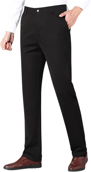 Ctreela Formal Men Suit Pants Business Casual Flat-Front Dress Pants Slim Fit Office Work Pants Daily Trousers Slacks 4X-5X
