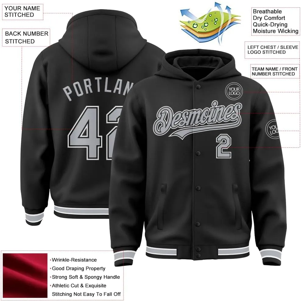 Custom Baseball Hoodie Jackets Men Women Youth Personalized Varsity Letterman Jackets Stitched Name Number Logo